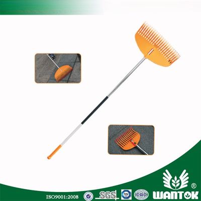 Telescopico manico in alluminio Rake da giardino di plastica per facile raccolta di foglie e detriti