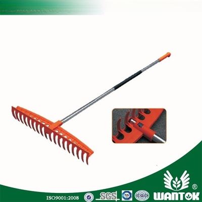 Telescopico manico in alluminio Rake da giardino di plastica per facile raccolta di foglie e detriti
