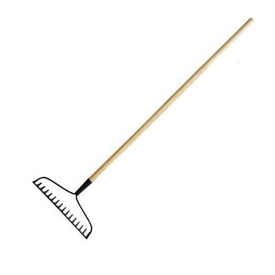 Rack da giardino con manico di legno lungo e testa in acciaio resistente alla corrosione